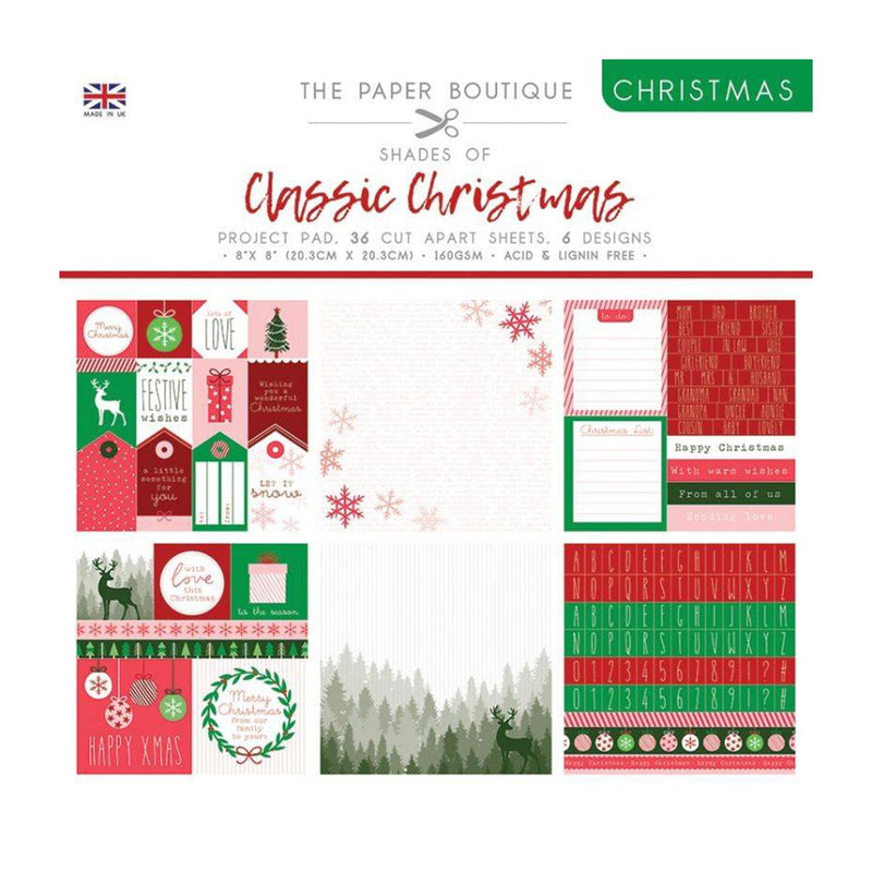 The Paper Boutique Shades Of Classic Christmas 8"x8" Project Pad*