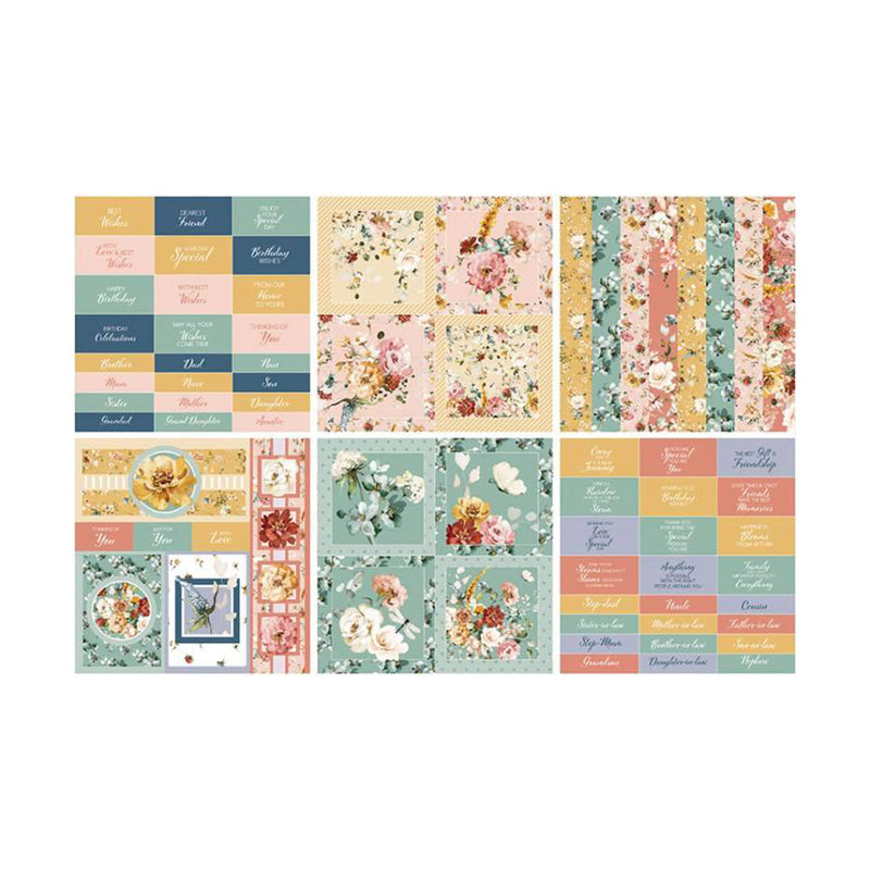 The Paper Boutique Sunset Bouquet 8"x 8" Embellishments Pad*