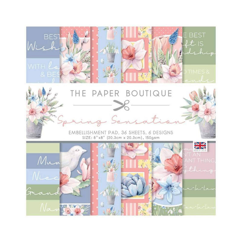 The Paper Boutique 8 in x 8 in Embellishments Pad - Spring Sensation