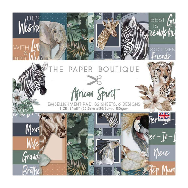 The Paper Boutique - African Spirit 8"x8" Embellishment Pad