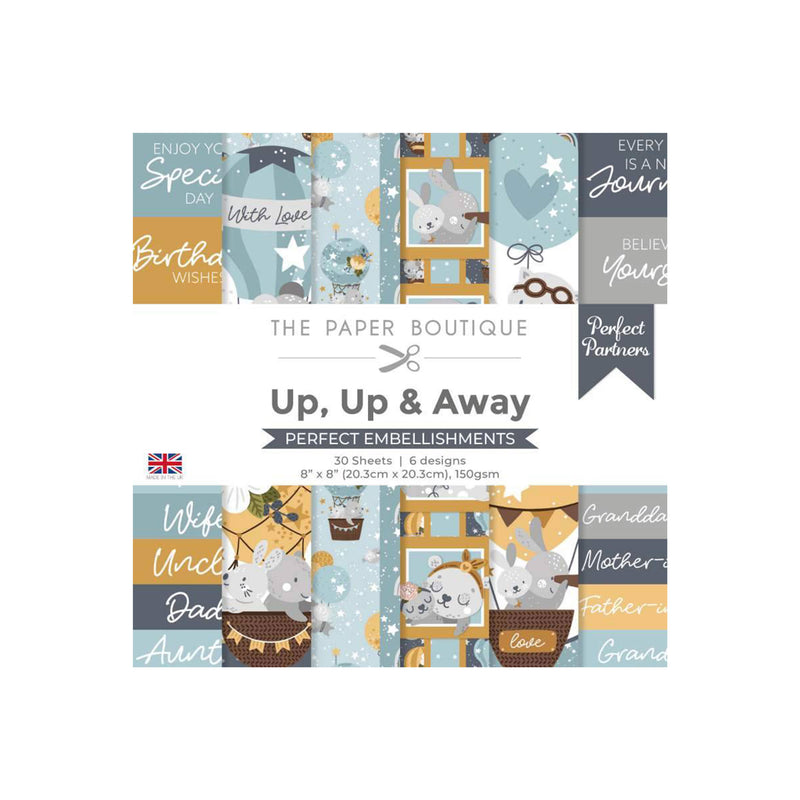 The Paper Boutique - Perfect Partners Up, Up & Away 8"x 8" Embellishments
