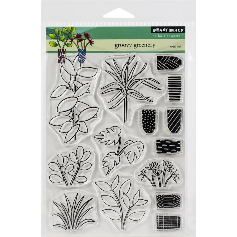 Penny Black Clear Stamps - Groovy Greenery