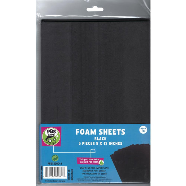 Crafts For Kids - Foam Sheets 8in x 12in  5 pack  - Black