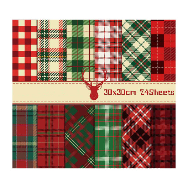 Poppy Crafts 12"x12" Christmas Collection Paper Pack #51 - Christmas Tartan