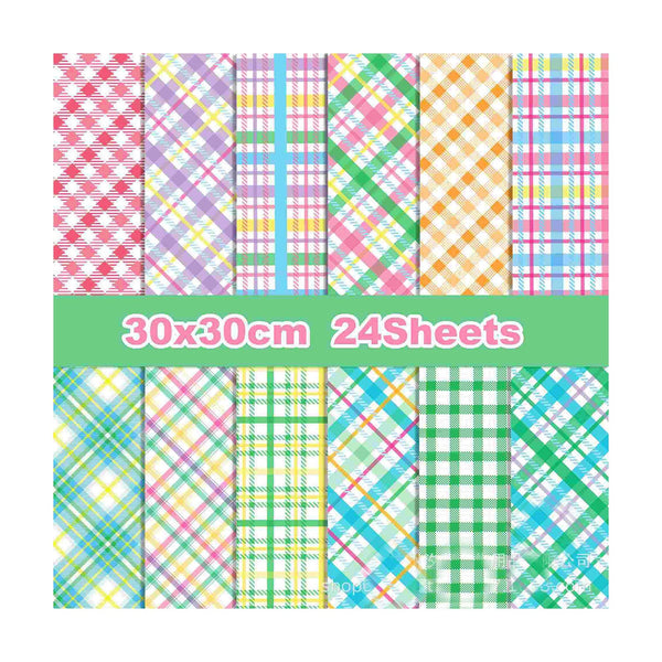 Poppy Crafts 12"x12" Christmas Collection Paper Pack #53 - Bright Tartan