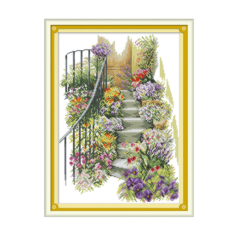 Poppy Crafts Cross-Stitch Kit - Flower Stairs