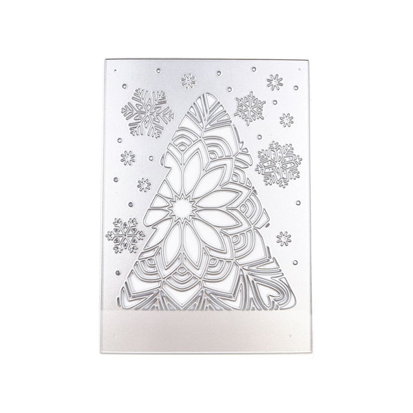 Poppy Crafts Cutting Dies - 12.2cm x 17.2cm - Snowflake Christmas tree 182*