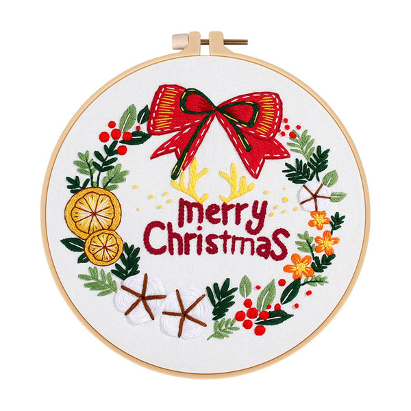 Poppy Crafts Embroidery Kit #41 - Christmas Collection - Festive Wreath