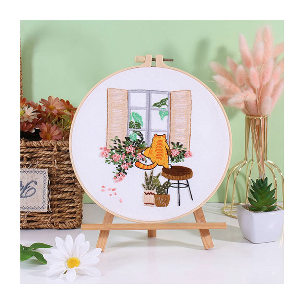 Poppy Crafts Embroidery Kit #64 - Ginger Cat Climbing