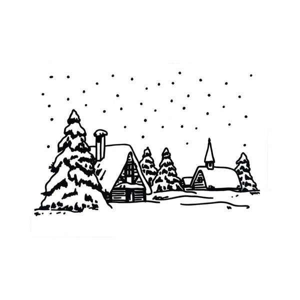 Poppy Crafts Embossing Folder #252 - Nordic Snow Scene
