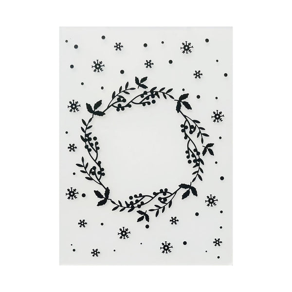 Poppy Crafts Embossing Folder #258 - Snowy Wreath