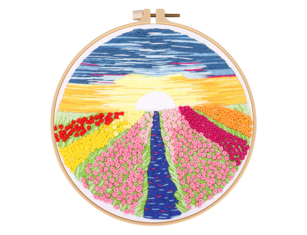Poppy Crafts Embroidery Kit #2 - Sunset Flower Fields