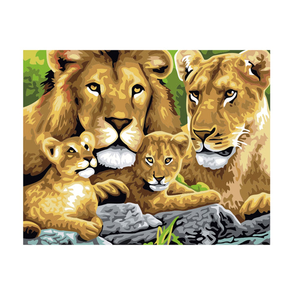 Poppy Crafts Paint By Numbers 16x20inch - Lion Family