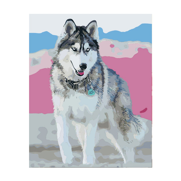 Poppy Crafts Paint By Numbers 16x20inch - Husky