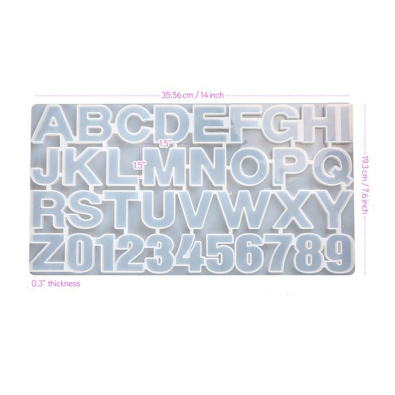 Poppy Crafts Silicone Resin Mold - Alphabet & Numbers