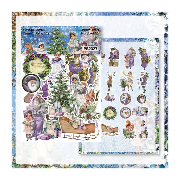 Poppy Crafts Festive Sticker Pack - Purple Christmas