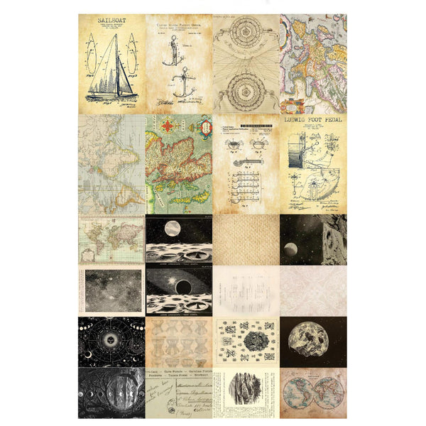 Poppy Crafts Vintage Sticker & Scrap Paper Pack - Space Exploration*