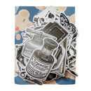 Poppy Crafts Vintage Sticker Pack - Black & White - 132 Stickers