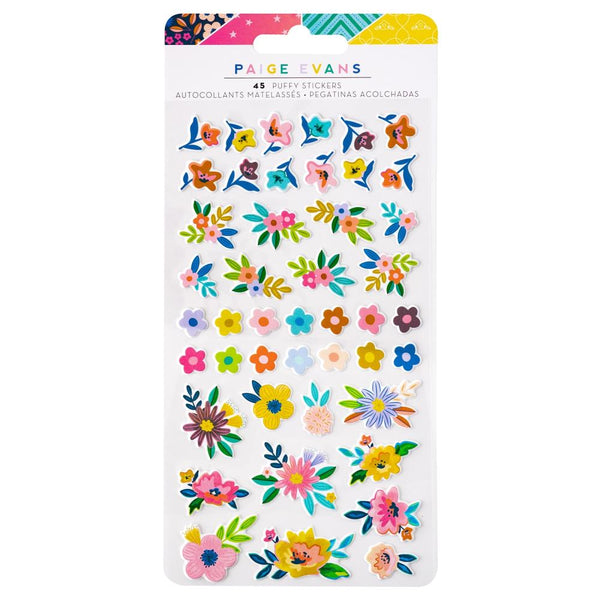 Paige Evans Blooming Wild Mini Puffy Stickers 45-pack