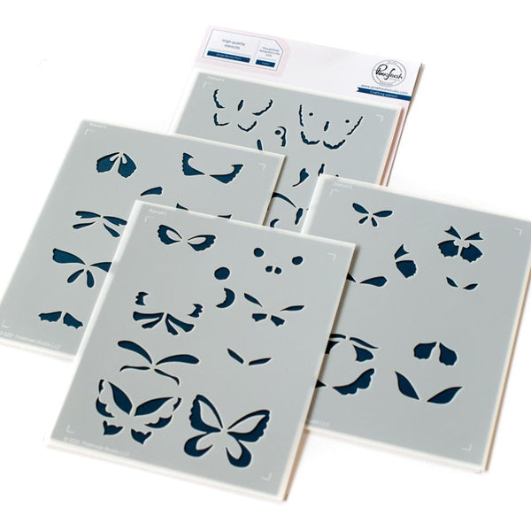Pinkfresh Studio Stencils 4.25"X5.25" 4 pack - Small Butterflies*