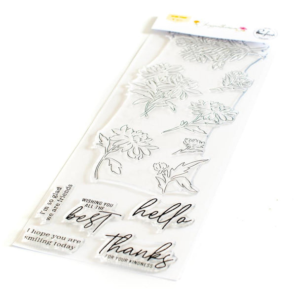 Pinkfresh Studio Clear Stamp Set 4"x 12"- Chrysanthemum*
