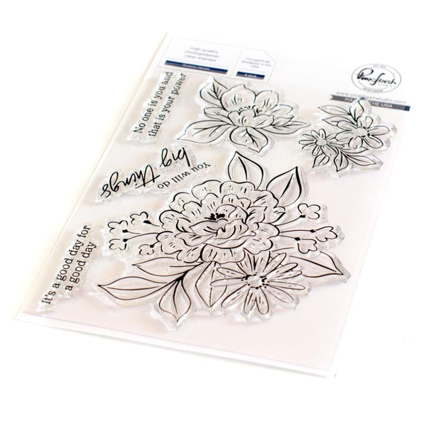 Pinkfresh Studio Clear Stamp Set 4"X6" Dreamy Florals