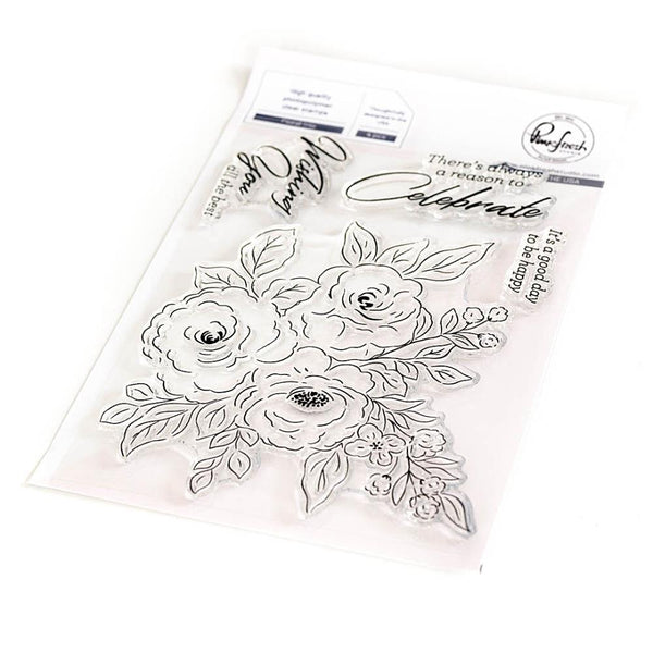 Pinkfresh Studio Clear Stamp Set 4"x 6" - Floral Trio