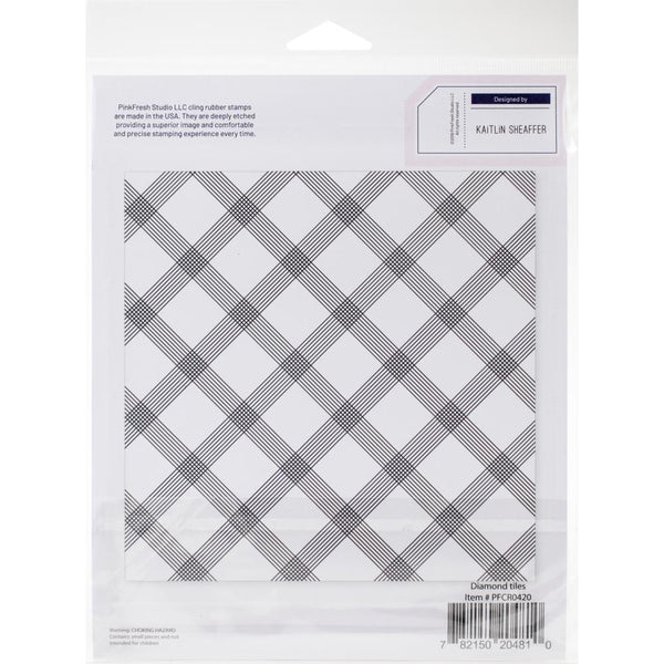 Pinkfresh Studio Cling Rubber Stamp Set 6in x 6in - Diamond Tiles