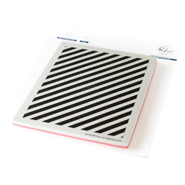 Pinkfresh Studio Cling Rubber Background Stamp Set A2 - Pop-Out Diagonal Stripes