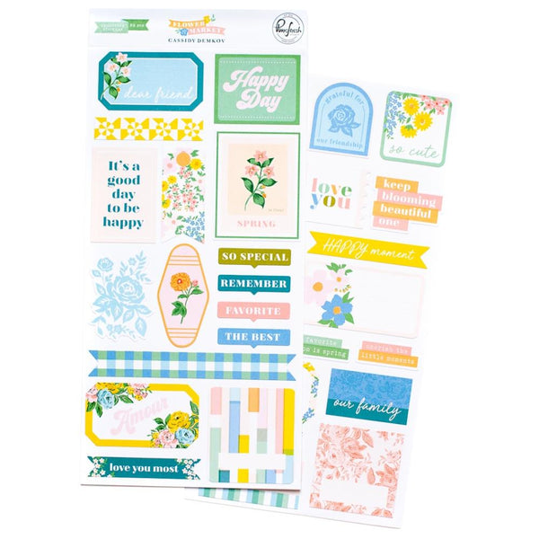 PinkFresh Cardstock Stickers - Flower Market