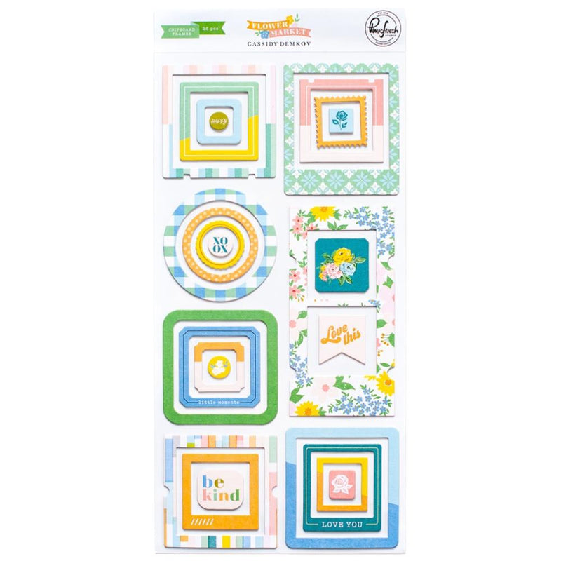 PinkFresh Chipboard Frames Stickers - Flower Market*