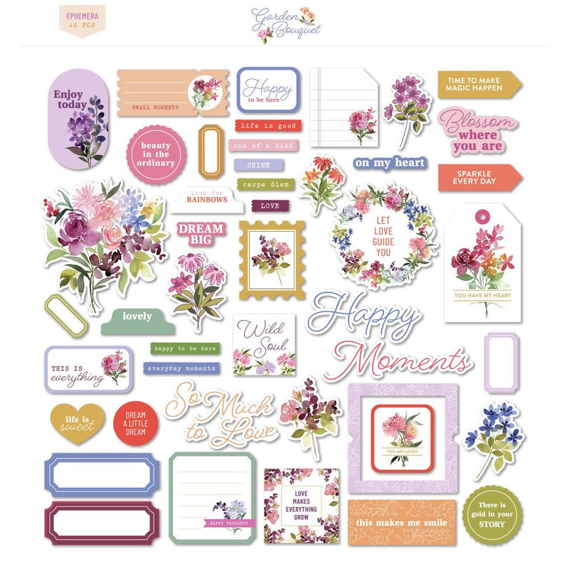 Pinkfresh Cardstock Die-Cuts Ephemera Pack Garden Bouquet