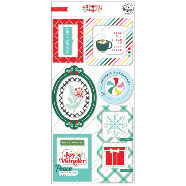 PinkFresh Chipboard Frames Stickers - Holiday Magic*