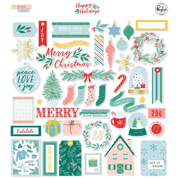 Pinkfresh Ephemera Cardstock Die-Cuts - Happy Holidays*