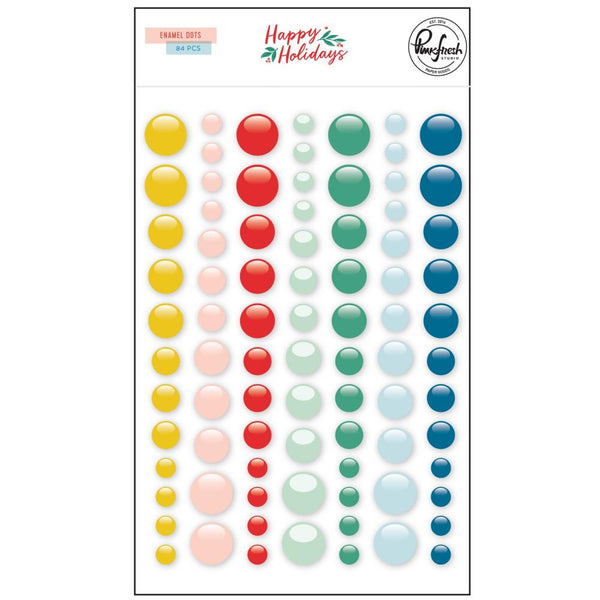 Pinkfresh Enamel Dot Stickers - Happy Holidays