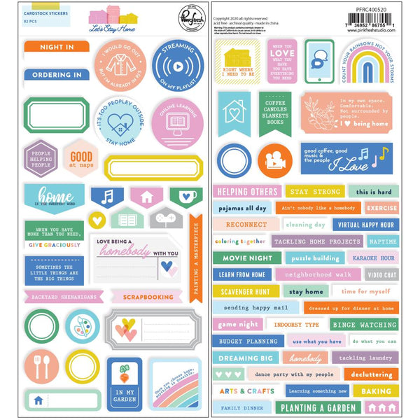 Pinkfresh Cardstock Stickers - Let's Stay Home