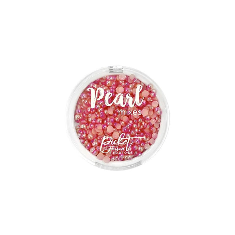 Picket Fence Gradient Flatback Pearls-Bright Pink & Coral