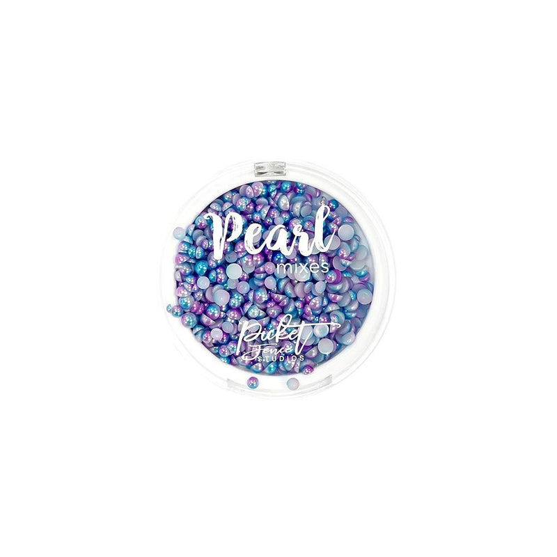 Picket Fence Gradient Flatback Pearls - Bright Blue & Soft Violet