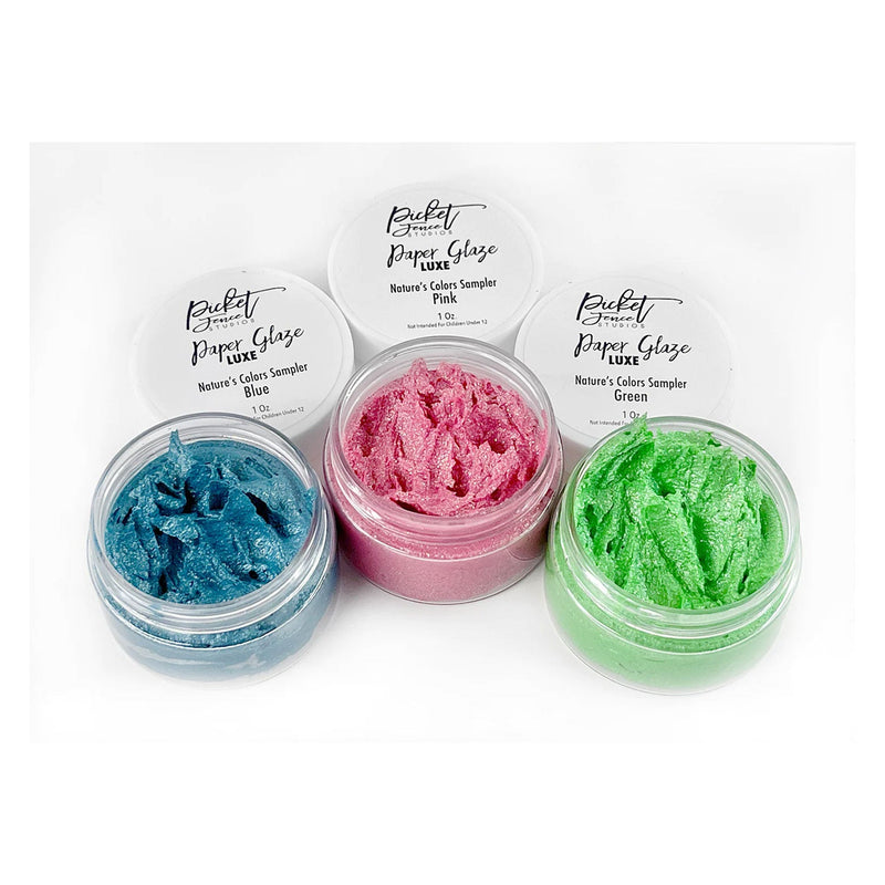 Picket Fence Studios Paper Glaze Luxe Sampler Set  3 Pack - Nature's Colours
