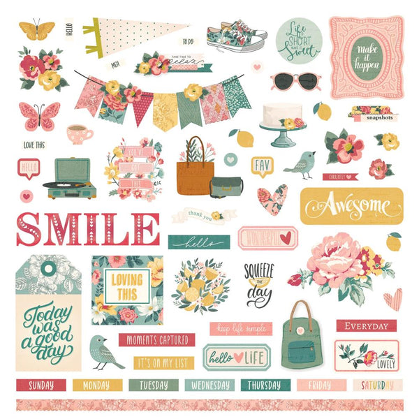 PhotoPlay Hello Lovely Stickers 12"X12" Elements