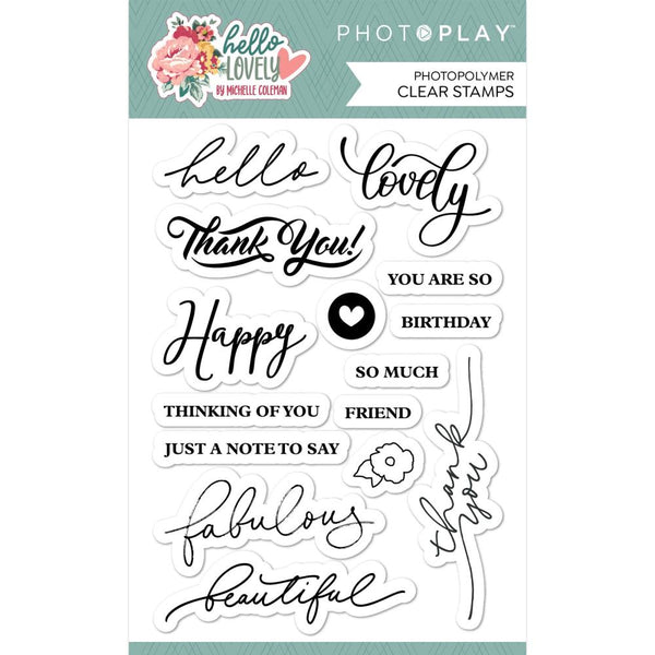 PhotoPlay Photopolymer Clear Stamps Hello Lovely