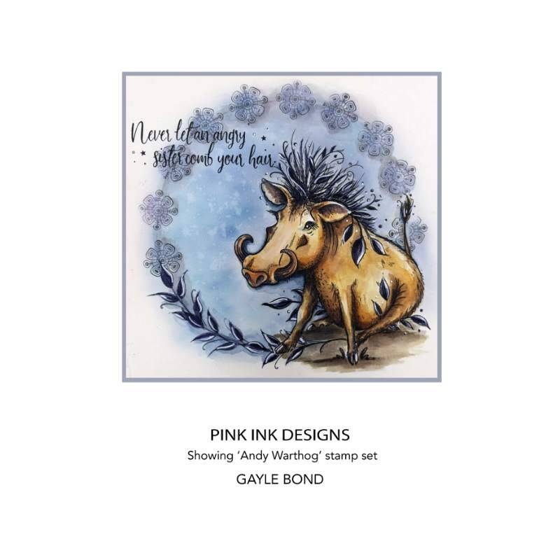 Pink Ink Designs 6"x 8" Clear Stamp Set - Andy Warthog*