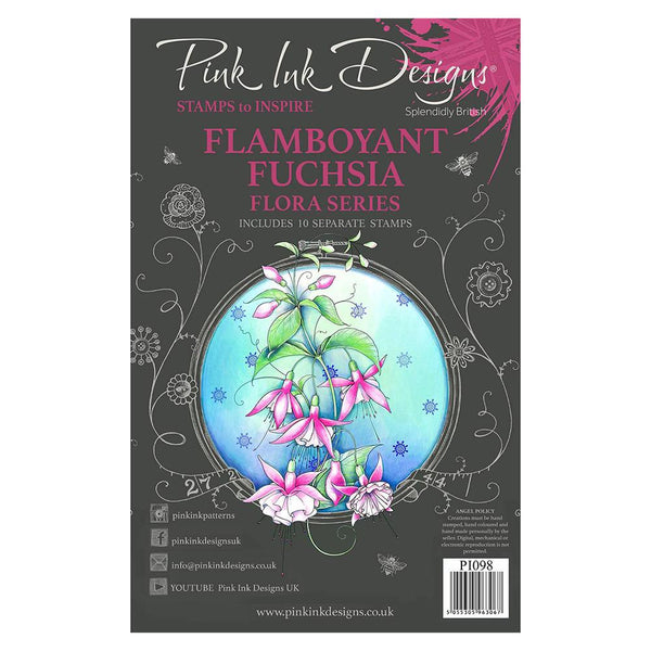 Pink Ink Designs A5 Clear Stamp Set - Flamboyant Fuchsia