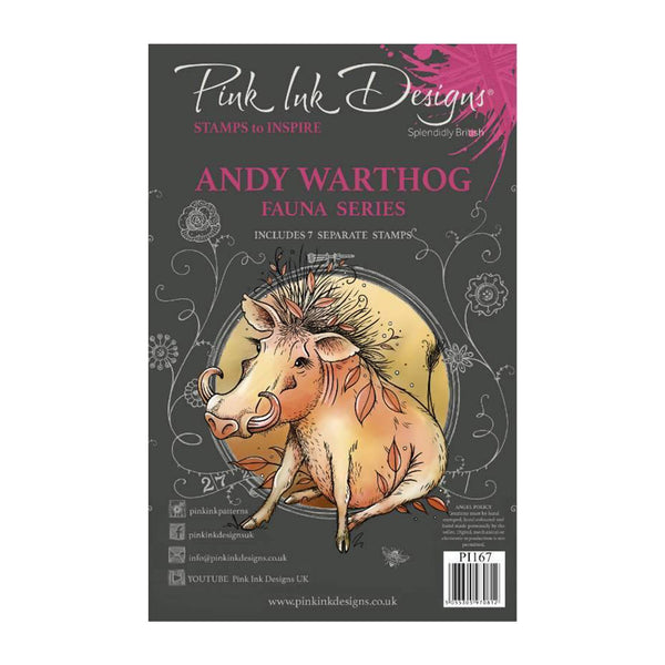 Pink Ink Designs 6"x 8" Clear Stamp Set - Andy Warthog*