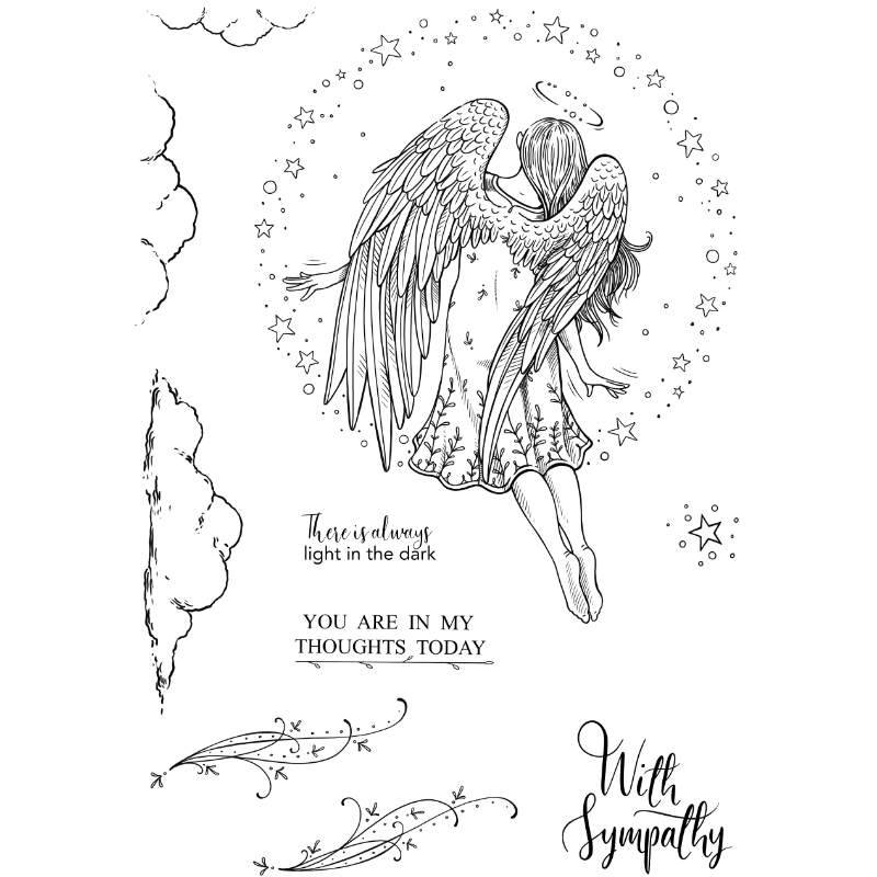 Pink Ink Designs 6"x 8" Clear Stamp Set - Mythical Series - Angelus*