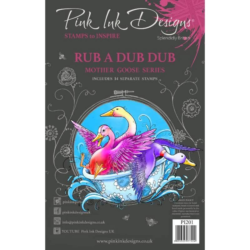 Pink Ink Designs 6" x 8" Clear Stamp Set - Rub A Dub Dub*