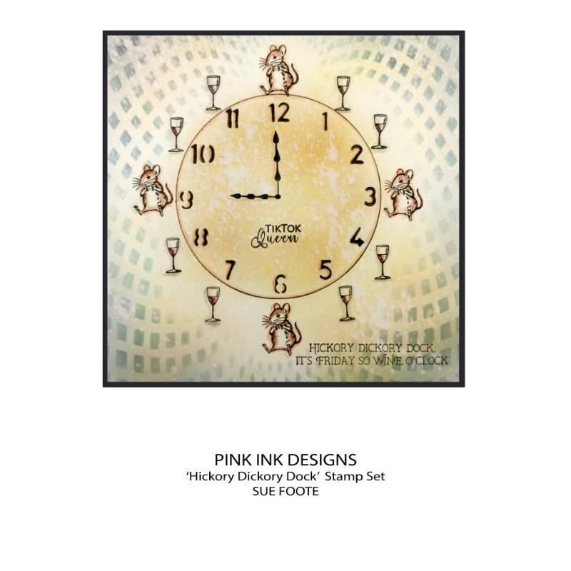 Pink Ink Designs 6" x 8" Clear Stamp Set - Hickory Dickory Dock*