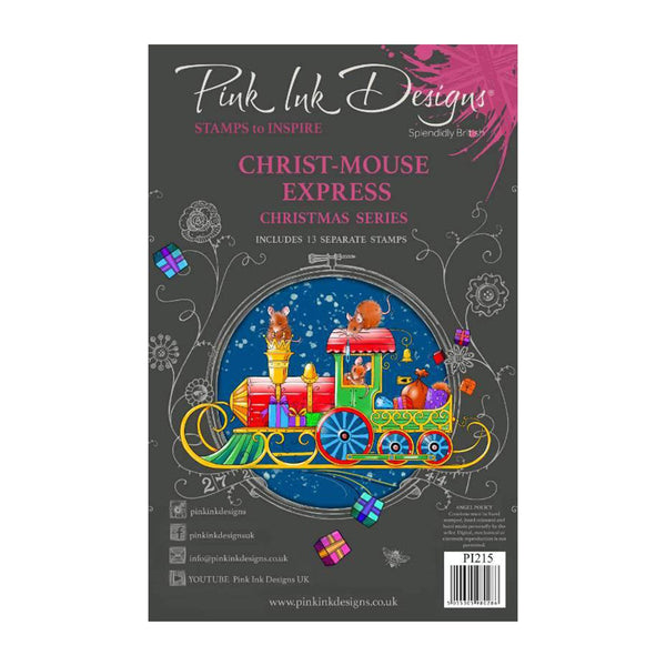Pink Ink Designs 6"x 8" Clear Stamp Set - Christmas Series - Christ-Mouse Express*