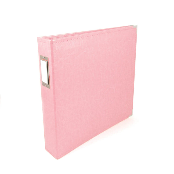 Universal Crafts Classic Leather 12"x12" Three Ring Album - Pink