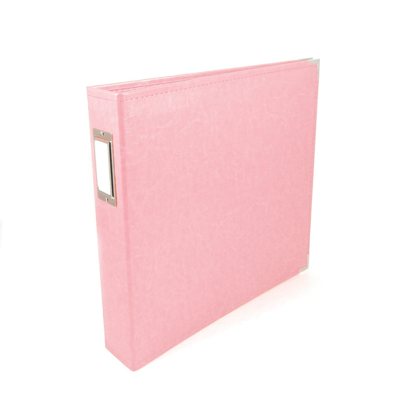 Universal Crafts Classic Leather 12"x12" Three Ring Album - Pink